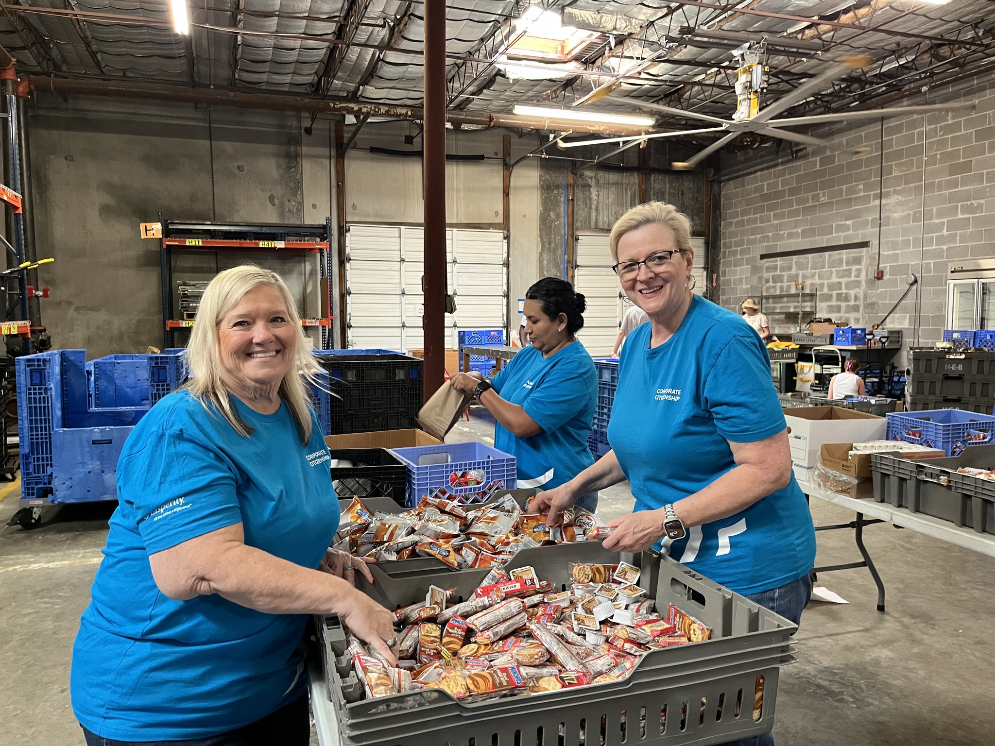 Staff and contractors at work